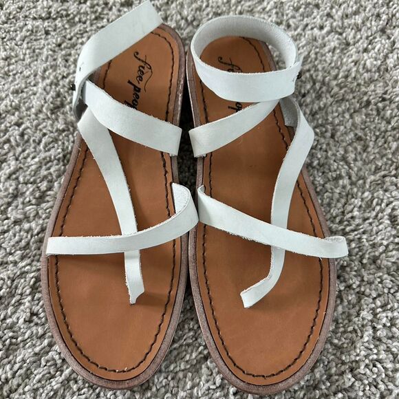 Free People Landings Asymmetric Sandal Women’s Size 8 Tan Leather - Picture 1 of 5